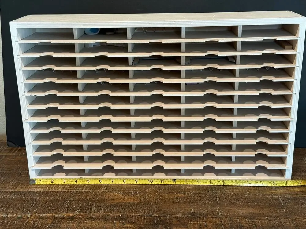 Stamp-n-Storage Wood Ink Pad Holder 70 Slot Organizer Made in USA Wall Mountable